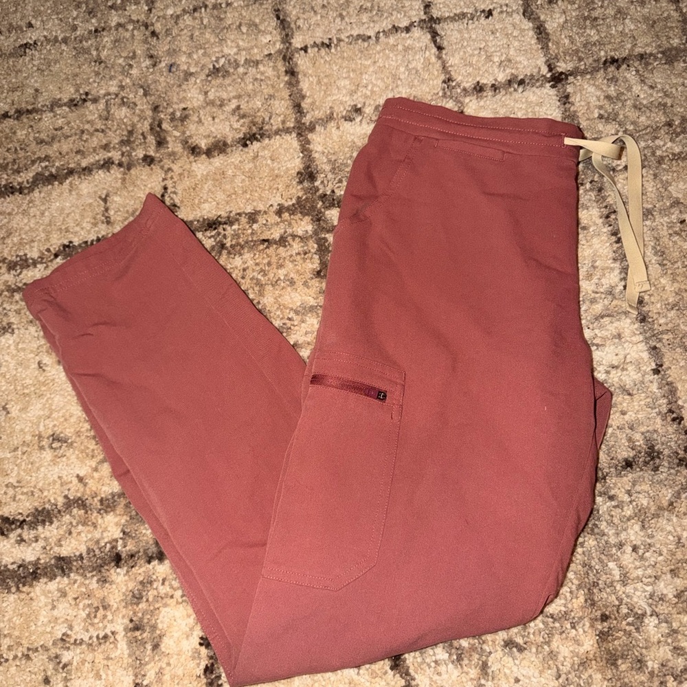 Figs pink straight leg scrub pants